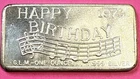 Vintage 1 Oz 999 Silver Bar 1973 Happy Birthday BY Great Lakes Mint Toning