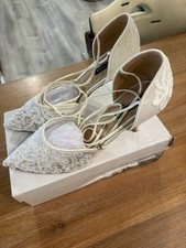 NEW ERIJUNOR Ivory Lace Bridal Wedding Heels &ndash; Women&rsquo;s Size 11