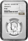 1964 Type 1 Reverse Straight G  50c Silver Proof Kennedy Half Dollar NGC PF 66
