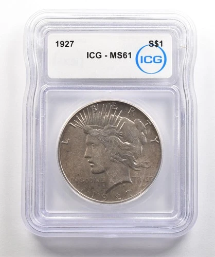 1927 Peace Silver Dollar MS61 ICG *5389