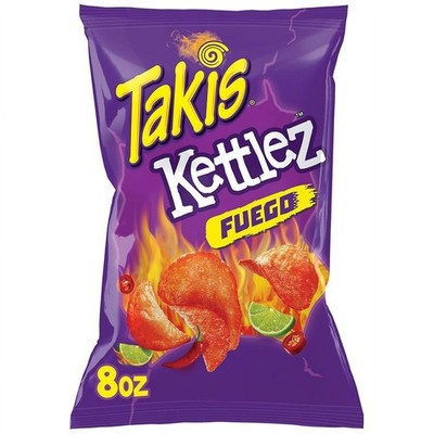 Takis Kettlez Fuego Kettle-Cooked Potato Chips Hot Chili Pepper & Lime,8.0 Oz