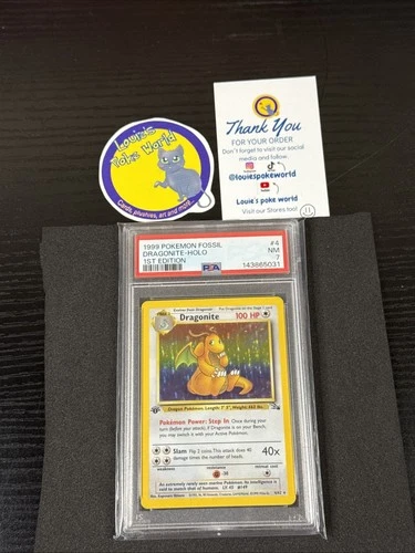 POKEMON: Dragonite 1st Edition 4/62 Fossil Holo - Psa 7 - New cert -