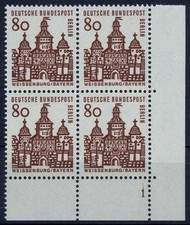 Bund Nr. 249 FN postfrisch Eckrandviererblock Ecke 4 mit Formnummer 1 279