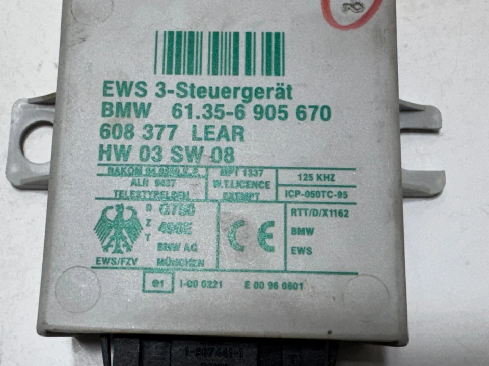 BMW 530I 2002 MINI EWS 3 6905670 Lear 608377 HW03 OEM Foto 3 de 4