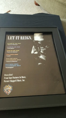 Eric Clapton Tears In Heaven Rare Original Promo Poster Ad Framed!