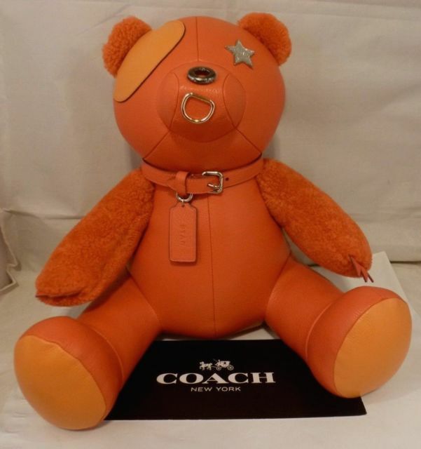 coach leather teddy bear