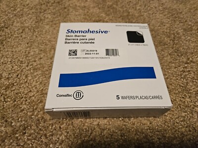 BOX OF 5   Convatec 21712 Stomahesive 4''X4'' Wafer Skin Barrier