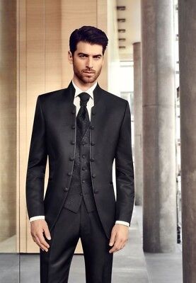 Men's Black Wedding Suit Formal 3 Piece Groom Tuxedos Leisure Suit Custom Made