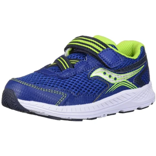 NEW Saucony Kid Baby Wide Width Ride Jr Mesh Royal Lime Active Running Sneakers