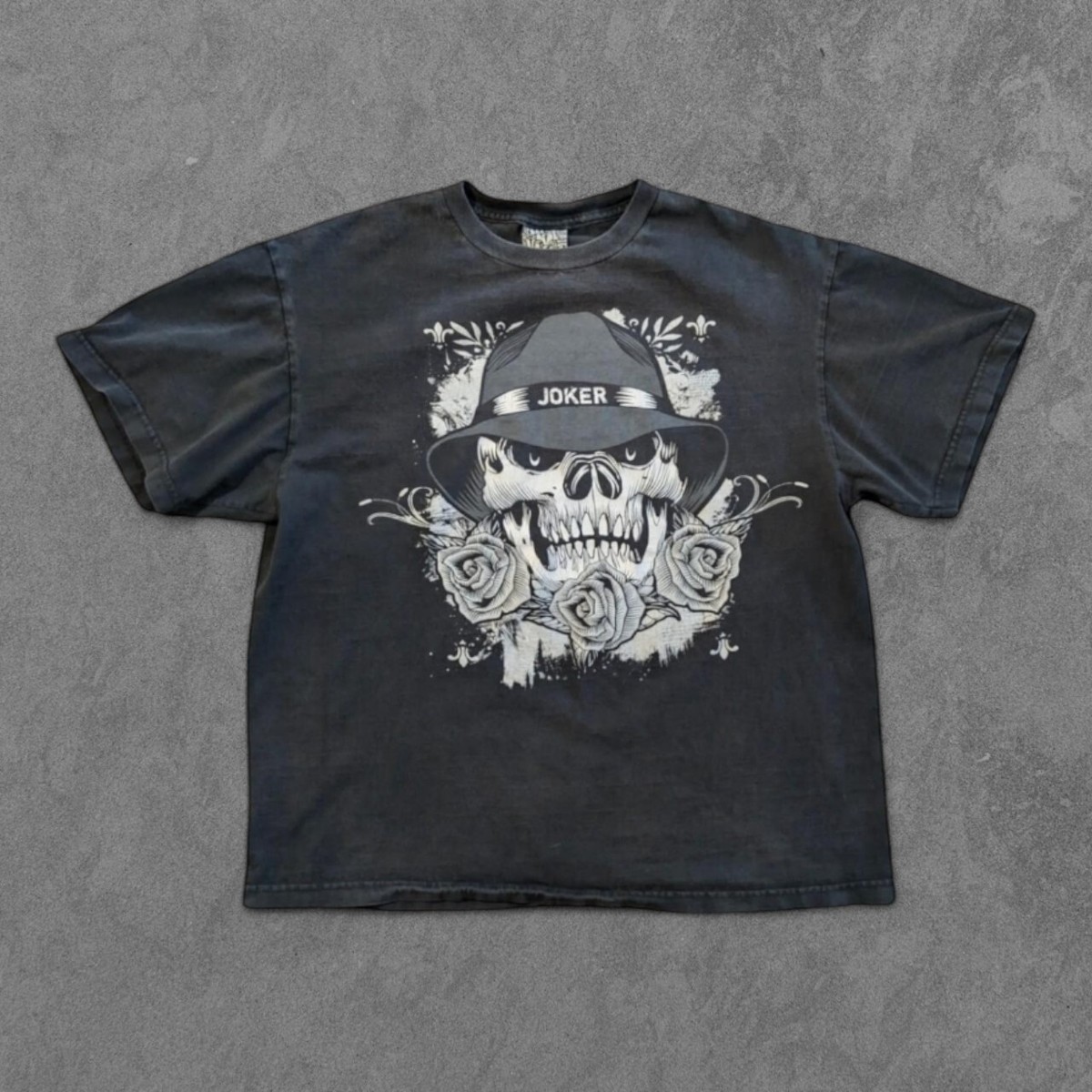 Y2K Joker Denim Grunge Streetwear Vintage Large Shirt Skull With 
