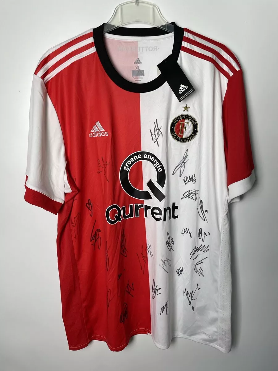 Apretar Persona responsable cumpleaños Adidas Feyenoord Rotterdam 17/18 home football soccer jersey Team  Autographs | eBay