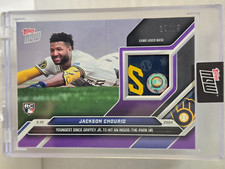 JACKSON CHOURIO RC 2024 Topps Now GAME-USED BASE PURPLE PARALLEL 17/25  BREWERS