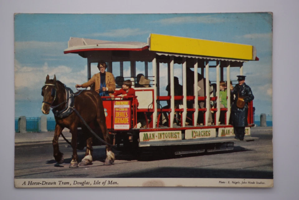 Postcard Horse-Drawn Tramway Heritage Transport Railway Douglas Bay Isle of Man - Image 2 of 4