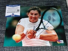 MONICA SELES SIGNED AUTOGRAPH 8X10 PHOTO TENNIS WTA BECKETT BAS COA