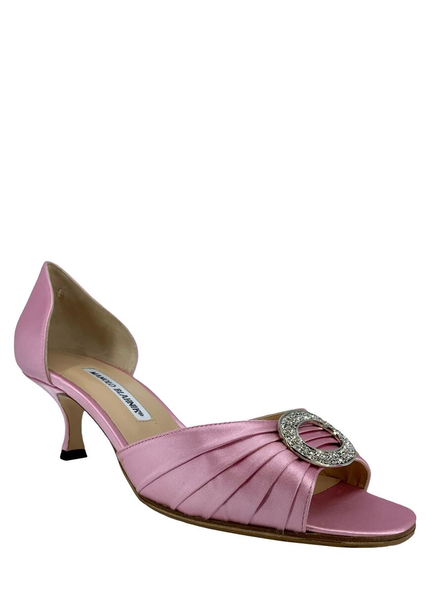 Manolo Blahnik Sedaraby Embellished Satin d'Orsay Pumps Size Manolo Blahnik Sedaraby Embellished Satin d'Orsay Pumps Size
