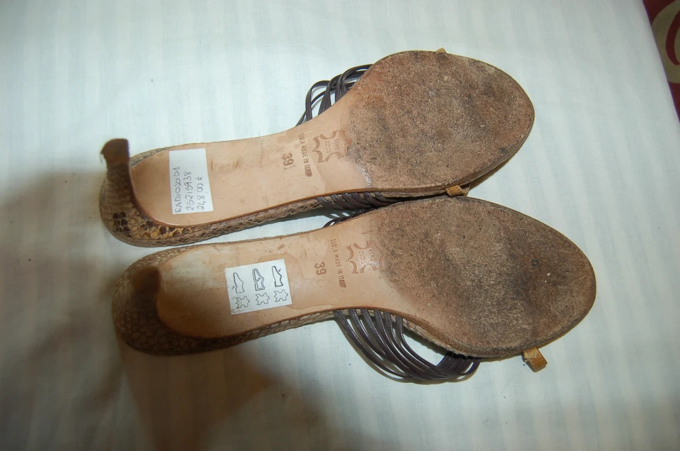 SportMax туфли коричневый змея кожи поскользнуться на котенка каблук женщин 39 сделано в Италии - Изображение 4 из 4