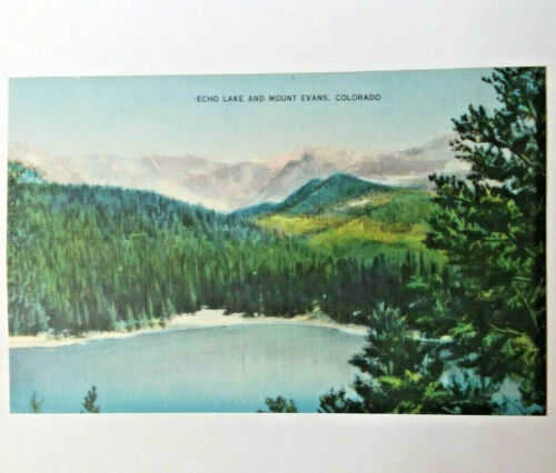 Vintage Postcard Echo Lake Mount Evans Colorado Elmer C Clark Denver - Picture 1 of 3