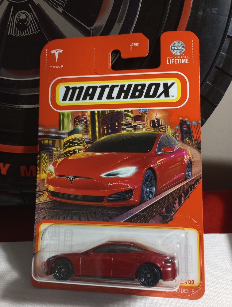 Matchbox 2024 MBX Team Tesla 89/100 Burgundy Tesla Model S