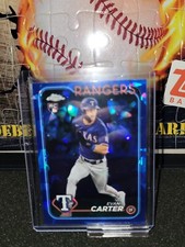 2024 Topps Chrome Sapphire Evan Carter Base RC Rangers