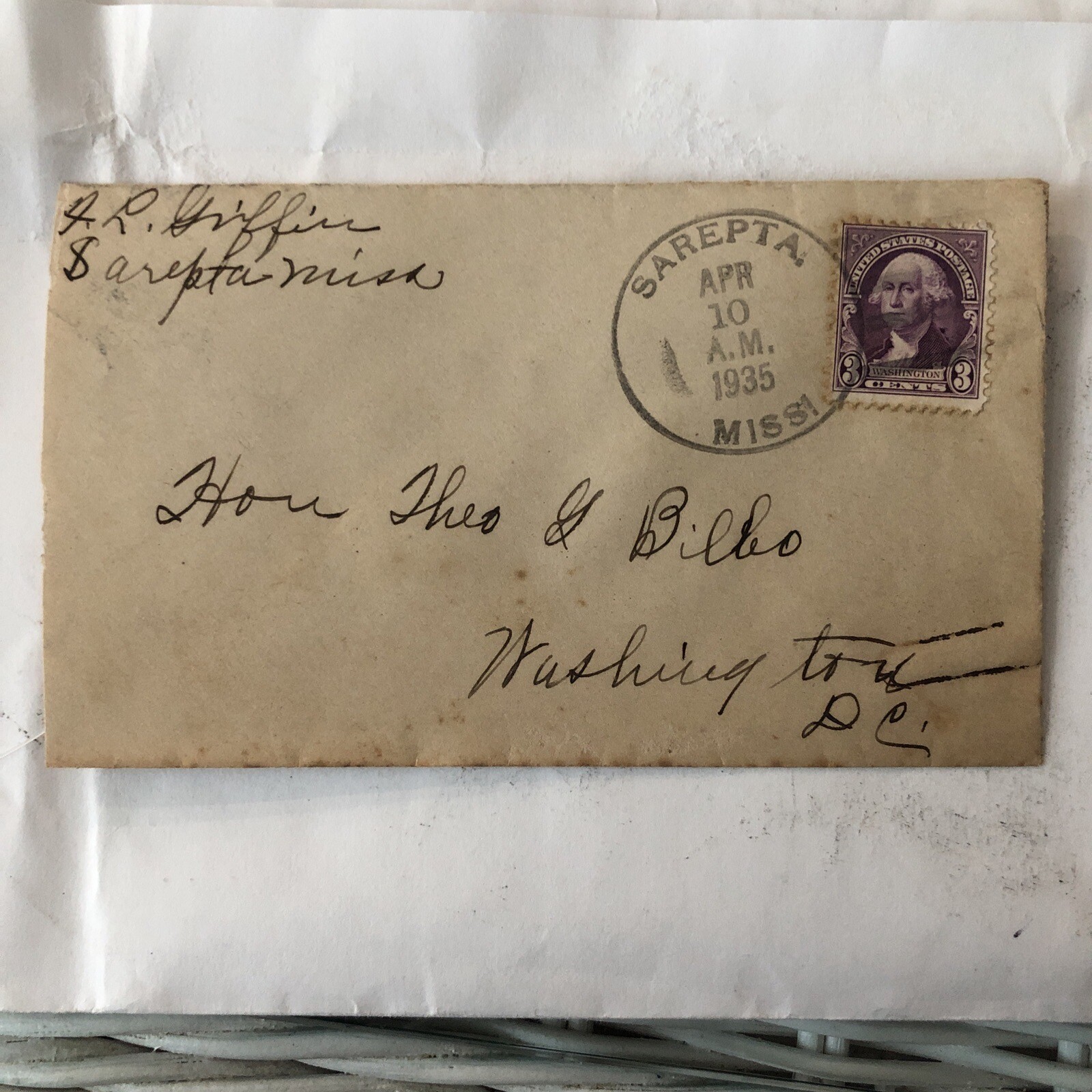 Sarepta, Mississippi, Calhoun County (1838/1986) 1935 4bar Cancel eBay