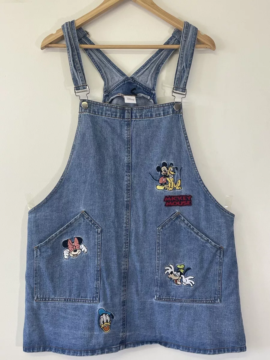 VINTAGE Super Cute WOMENS DISNEY DUNGAREES Overalls Skirt MICKEY