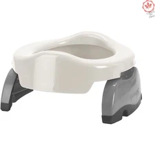Potette Plus Potty Trainer - Portable, Non-slip, Bonus Travel Bag - White/Grey