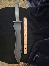 HUGE Survival Knife, Hunting, 13.5 Inch Blade, Compartment Handle, Camouflage