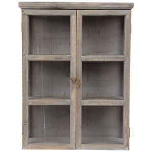 Country Wood Wall Shelf Whitewash Cabinet Shabby Chic Home Decor