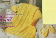 BUTTERCUP BABY SET AFGHAN BOOTIES DIGEST SIZE CROCHET PATTERN INSTRUCTIONS