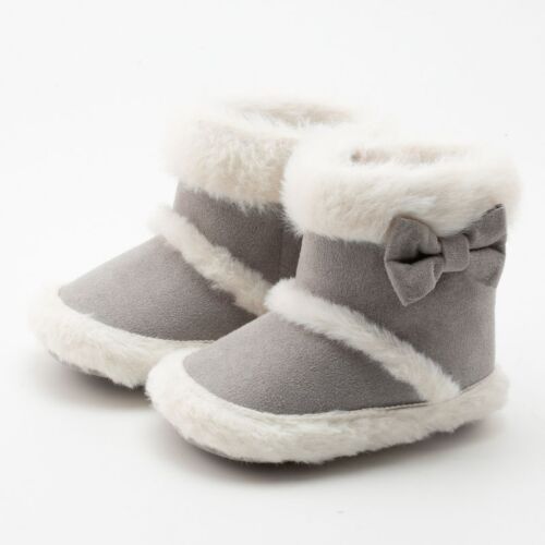 Baby Girls Boys Newborn Toddler Soft Shoes Warm Ankle Boots Fur Lined Winter US - Picture 11 of 20