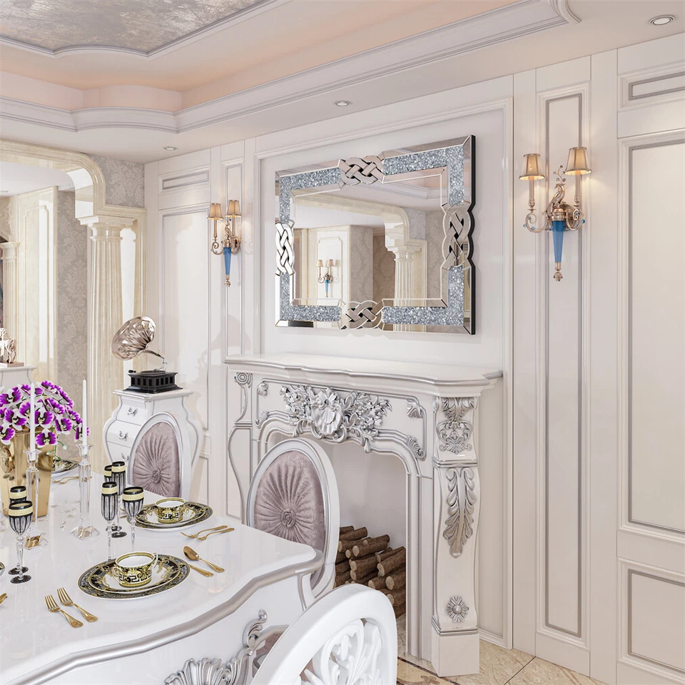 Rectangle Decorative Wall Mirror Fireplace Hanging for Living Room, Home Decor - Image 3 of 4