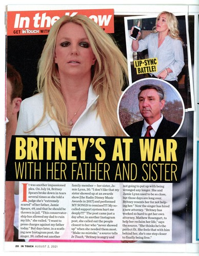 IN TOUCH MAGAZINE AUG 2, 2021 ~ BRITNEY, TINA, SHAKIRA, DUGGARS, MEGHAN MARKLE! - Picture 3 of 8