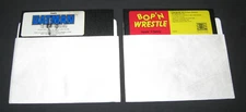 Apple 5" floppy lot of 2, Bop'n Wrestle & Batman 1986 & 1988