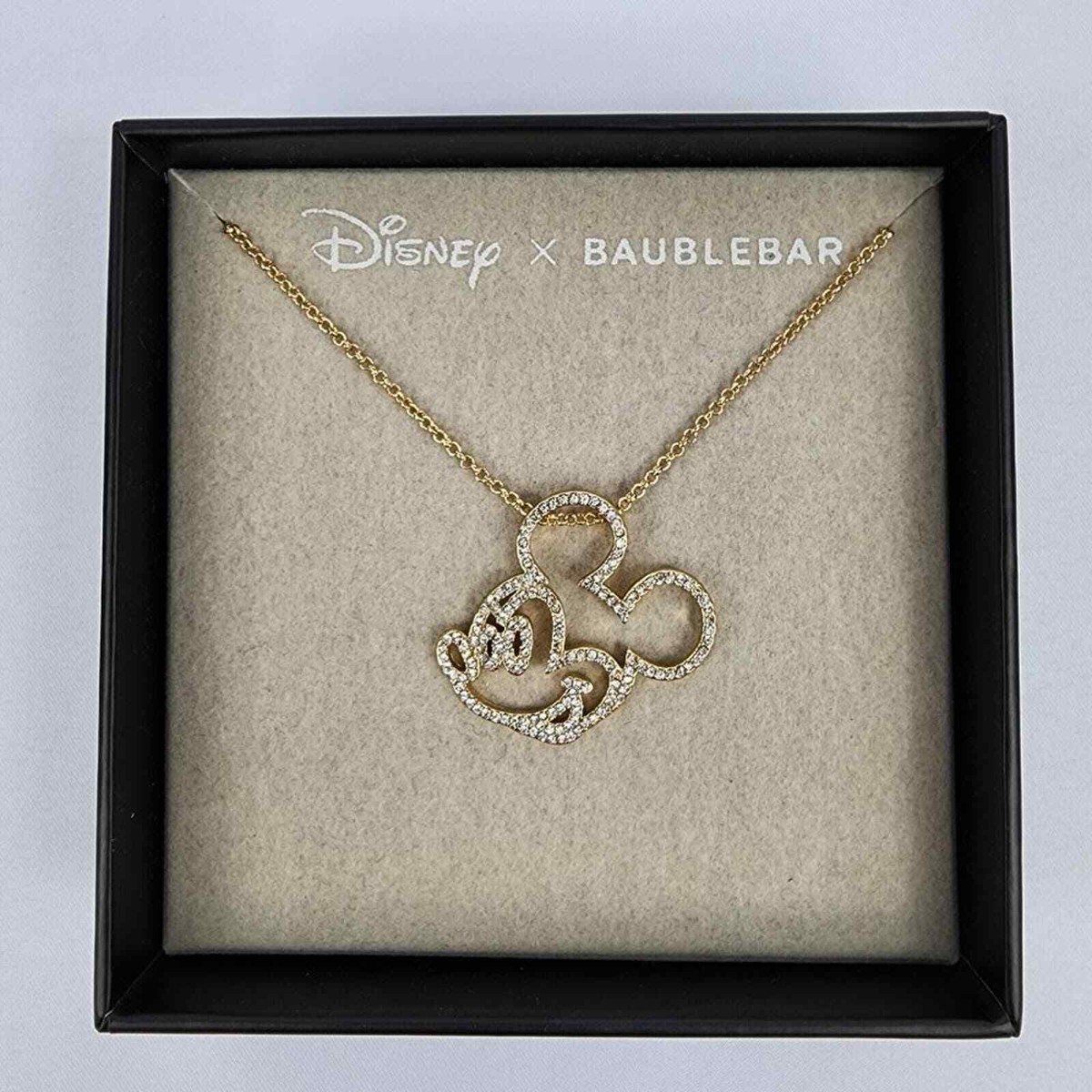 ◆bauble bar◆Mickey Mouse Disney Pave Pendant Necklace Mickey Mouse Disney Pavé Pendant Necklace - Gold/Pavé