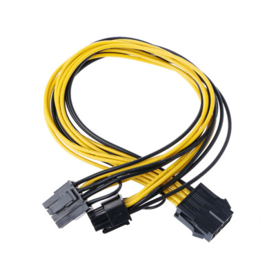 PCI-E 8-Pin To 2x 8 Pin / 6 Pin Dual Power Splitter Cable Extension Wire