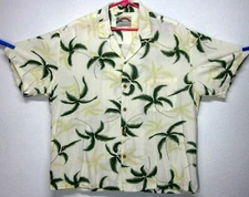 PARADISE FOUND MENS 100% RAYON XL FLORAL PRINT HAWAIIAN BUTTON-FRONT ALOHA SHIRT