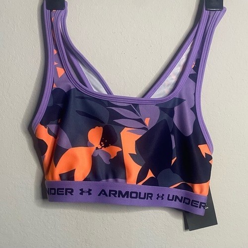 NWT Under Armour Girls' Purple Crossback Mid Printed Size XL Extra Large - Picture 3 of 4