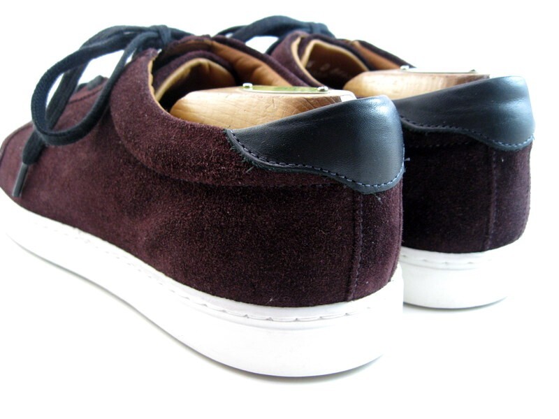 SAOLA Allen Edmonds "COURTSIDE" Uomo Derby Vestito Sneakers Scamosciate 9.5 D Borgogna (288N)