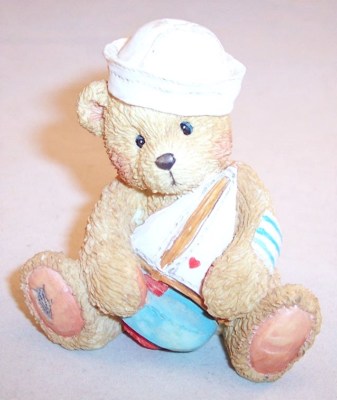 Enesco Cherished Teddies Jonathan ''Sail With Me'' Teddy Bear with Sailboat