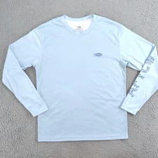 AFTCO Shirt Mens Small Blue Performance Fishing Apparel Long Sleeve Pullover