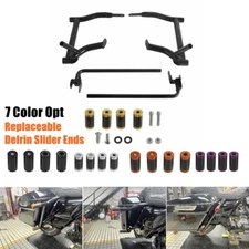 Rear Saddlebag Guard Crash Bar W/ Bracket Kit For Harley 14-up Touring FLH FLT