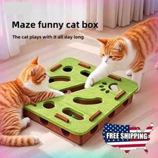 Interactive Cat Maze Box Puzzle Toy with Bells Indoor Funny Play Training