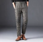 Mens Duck Down Puffer Pants Padded Quilted Trousers Warmer Winter Outdoor Casual