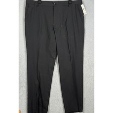NEW Van Heusen Pants Mens 38X29 Black Straight Fit Dress Stretch Trousers Pocket