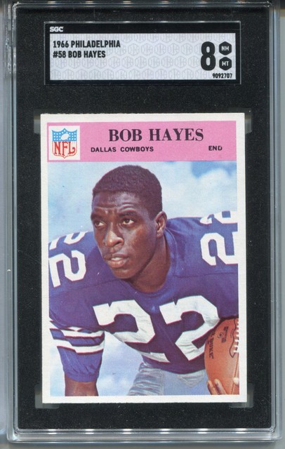 1966 Philadelphia Bob Hayes Rookie Card SGC 8 NM MINT Graded Centered #58