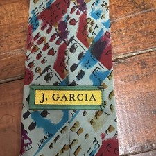 J. Garcia Abstract Art Silk Necktie Colorful Designer Men’s Tie Made in USA