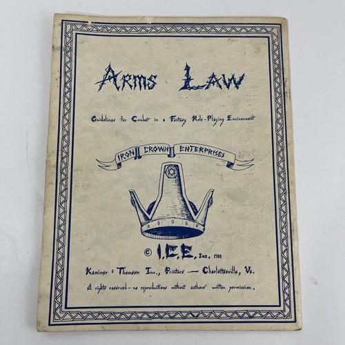 I.C.E. Iron Crown Enterprises ARMS LAW Fantasy Rolemaster System COMPLETO - Foto 3 di 11