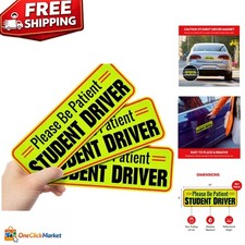 New Driver Safety Magnets - Reflective 10'' Student Driver Signs, 3 Count