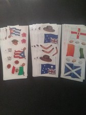 Creative Memories  Lot of Twelve Studio Stickers  2" x 5"  Flags