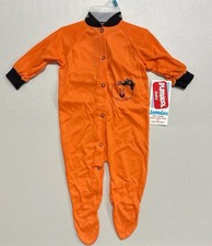 NWT Vintage PlaySkool Jammies Halloween Pumpkin Footed Pajamas 6-12M